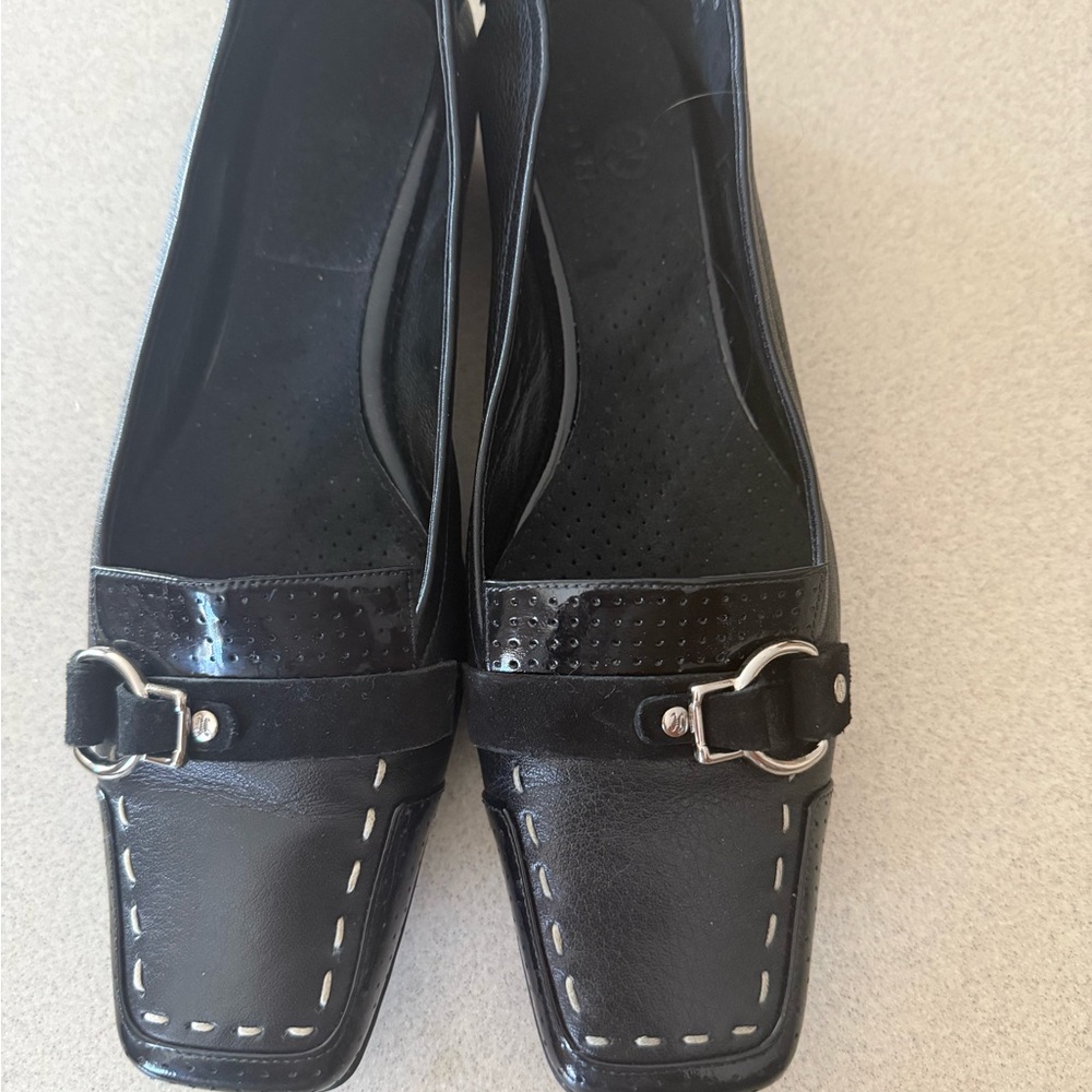 Cole Haan Nike Air patent leather trim black loafer